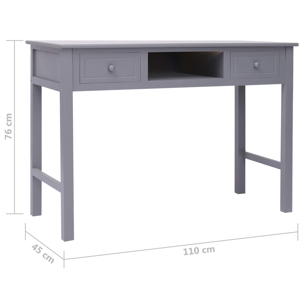 Bureau Gris 110×45×76 cm Bois
