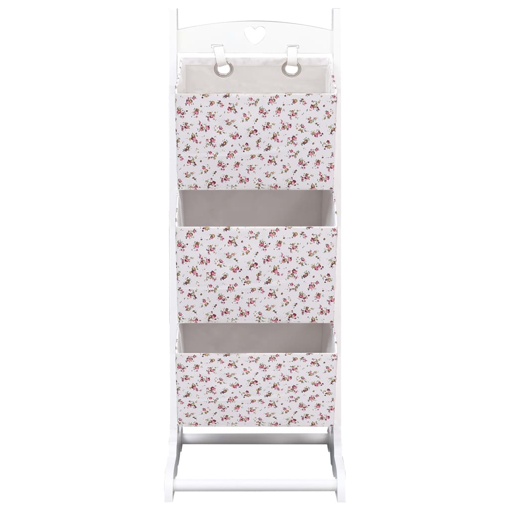 3-stufiges Korbregal Blumenmuster 35 x 35 x 102 cm Holz