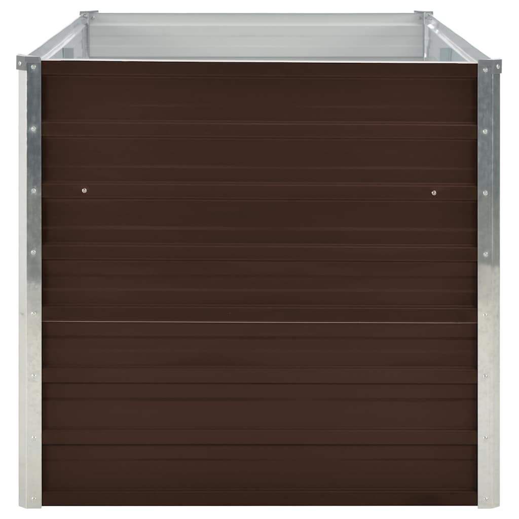 Lit surélevé marron 160 x 80 x 77 cm acier galvanisé