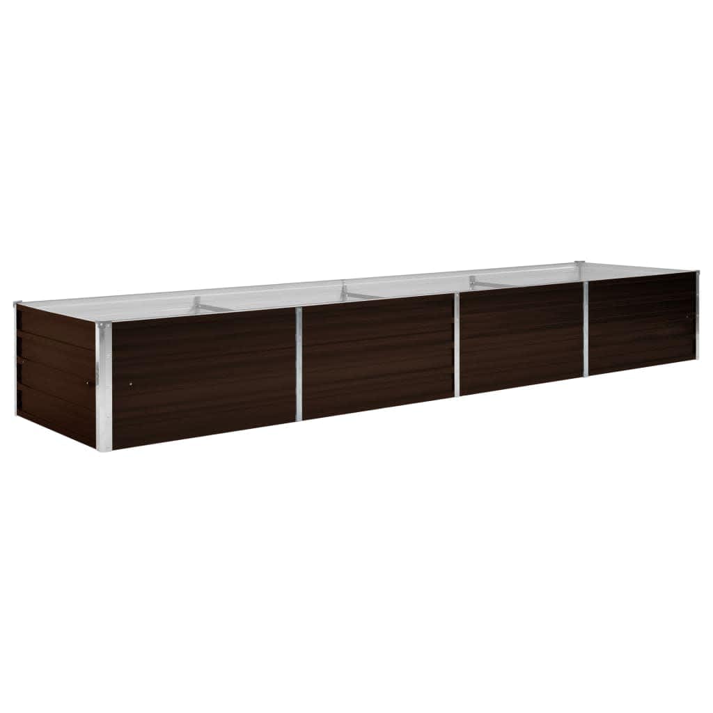 Garden Raised Bed Brown 320 x 80 x 45 cm Galvanized Steel