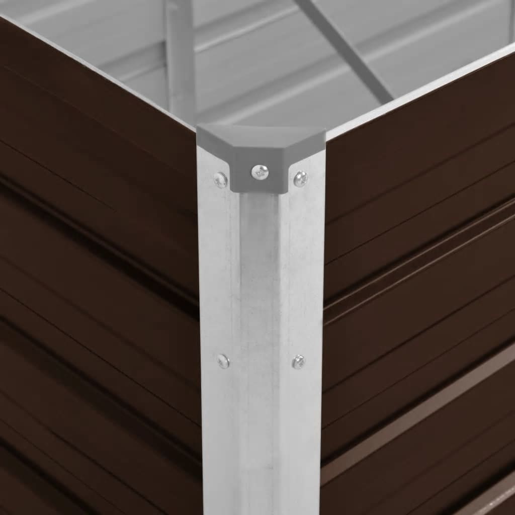 Garden Raised Bed Brown 320 x 80 x 45 cm Galvanized Steel