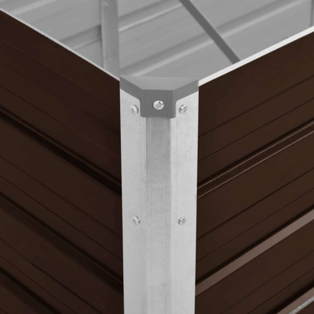 Garden Raised Bed Brown 320 x 80 x 45 cm Galvanized Steel