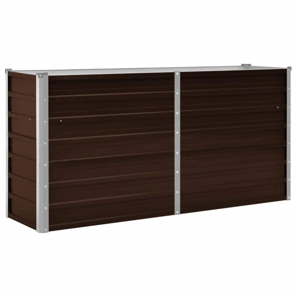 Garden Raised Bed Brown 160 x 40 x 77 cm Galvanized Steel