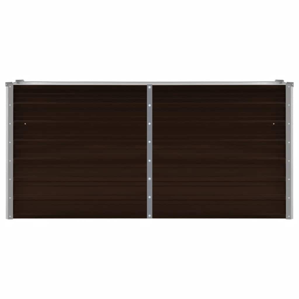 Garden Raised Bed Brown 160 x 40 x 77 cm Galvanized Steel