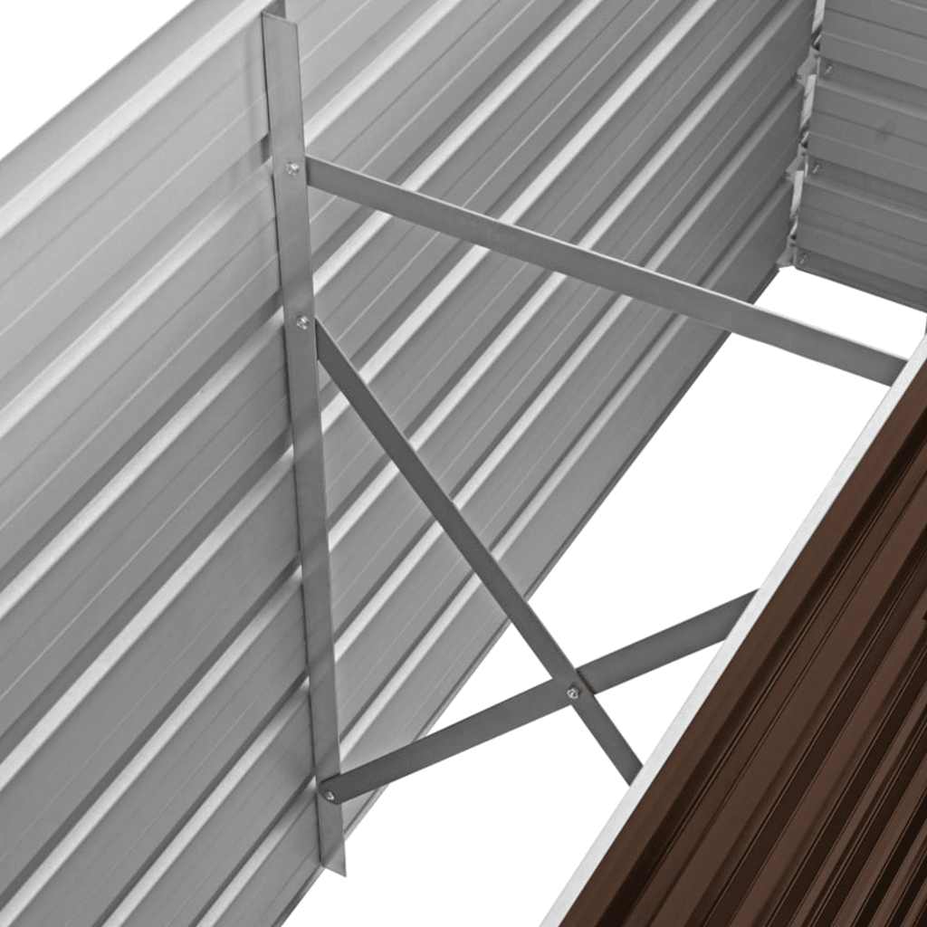 Garden Raised Bed Brown 160 x 40 x 77 cm Galvanized Steel