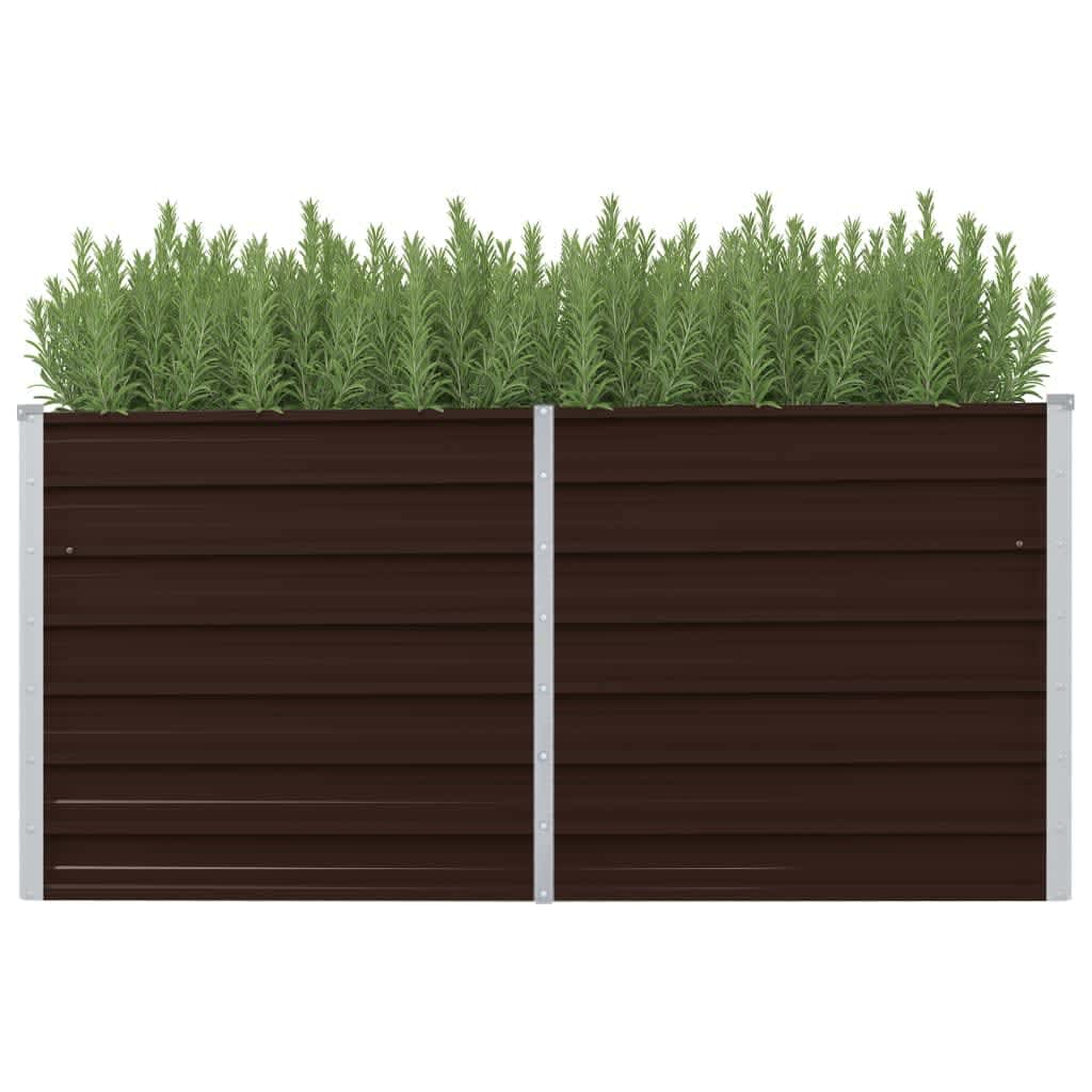 Garden Raised Bed Brown 160 x 40 x 77 cm Galvanized Steel