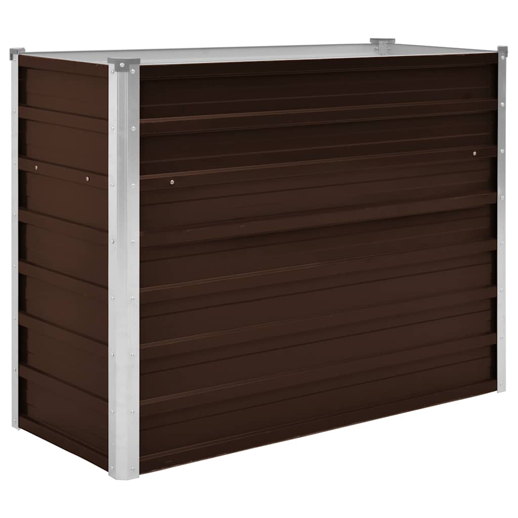 Garden Raised Bed Brown 100 x 40 x 77 cm Galvanized Steel