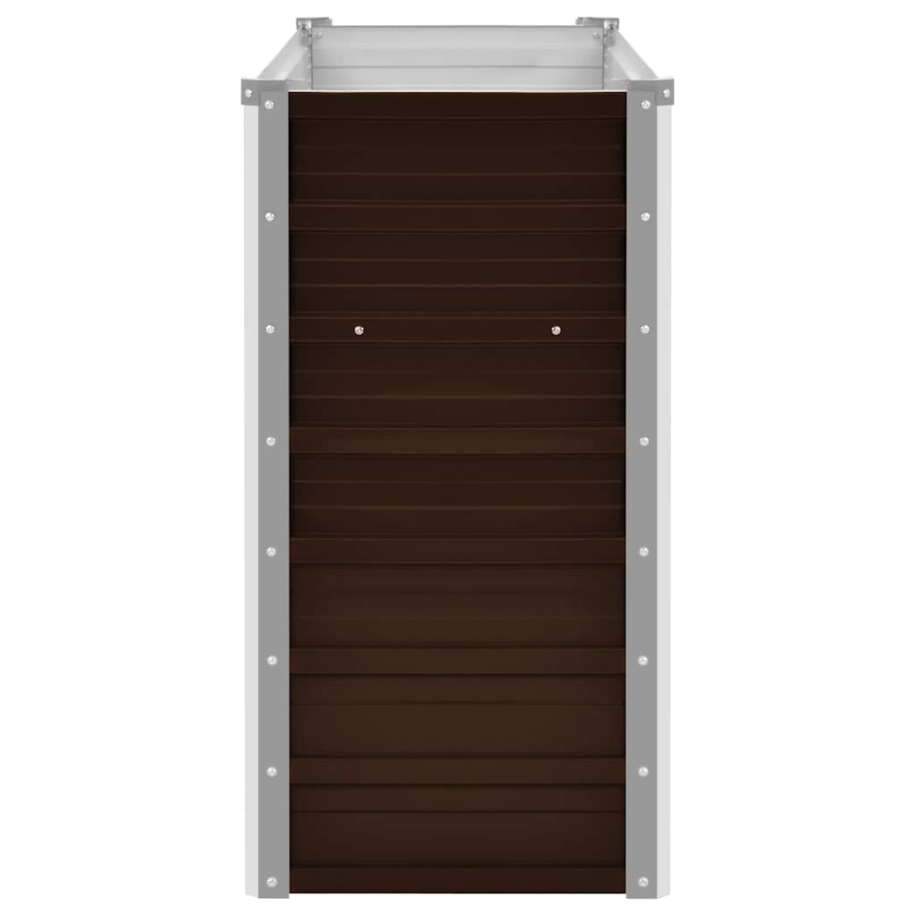 Garden Raised Bed Brown 100 x 40 x 77 cm Galvanized Steel