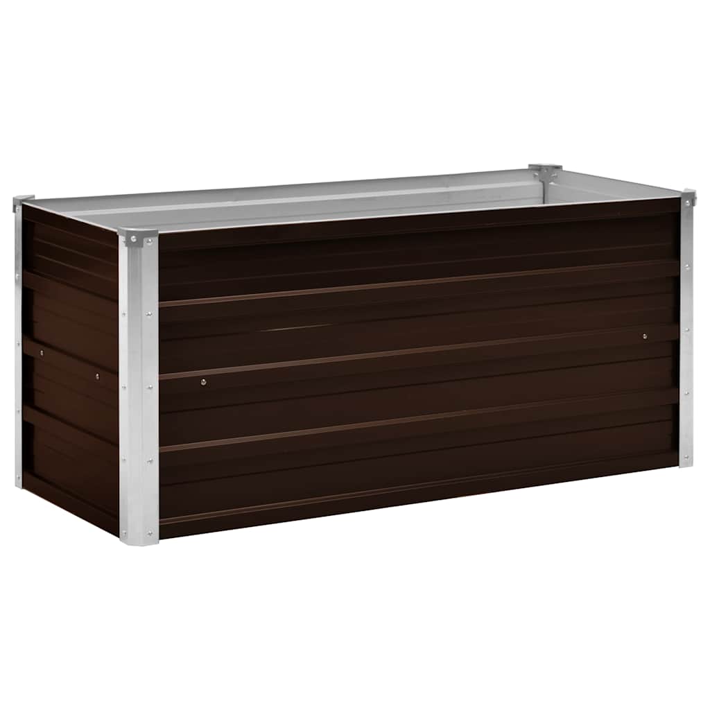 Garden Raised Bed Brown 100 x 40 x 45 cm Galvanized Steel