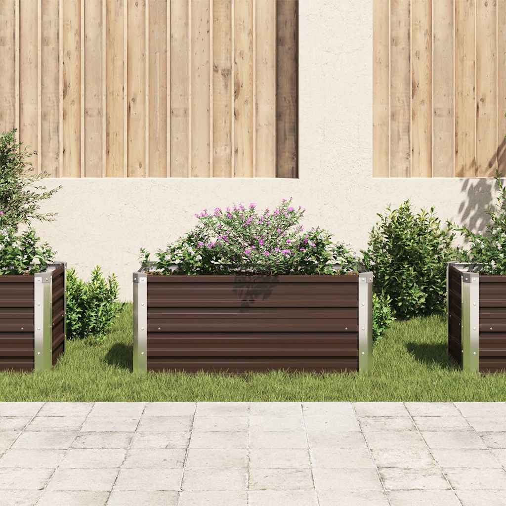 Garden Raised Bed Brown 100 x 40 x 45 cm Galvanized Steel