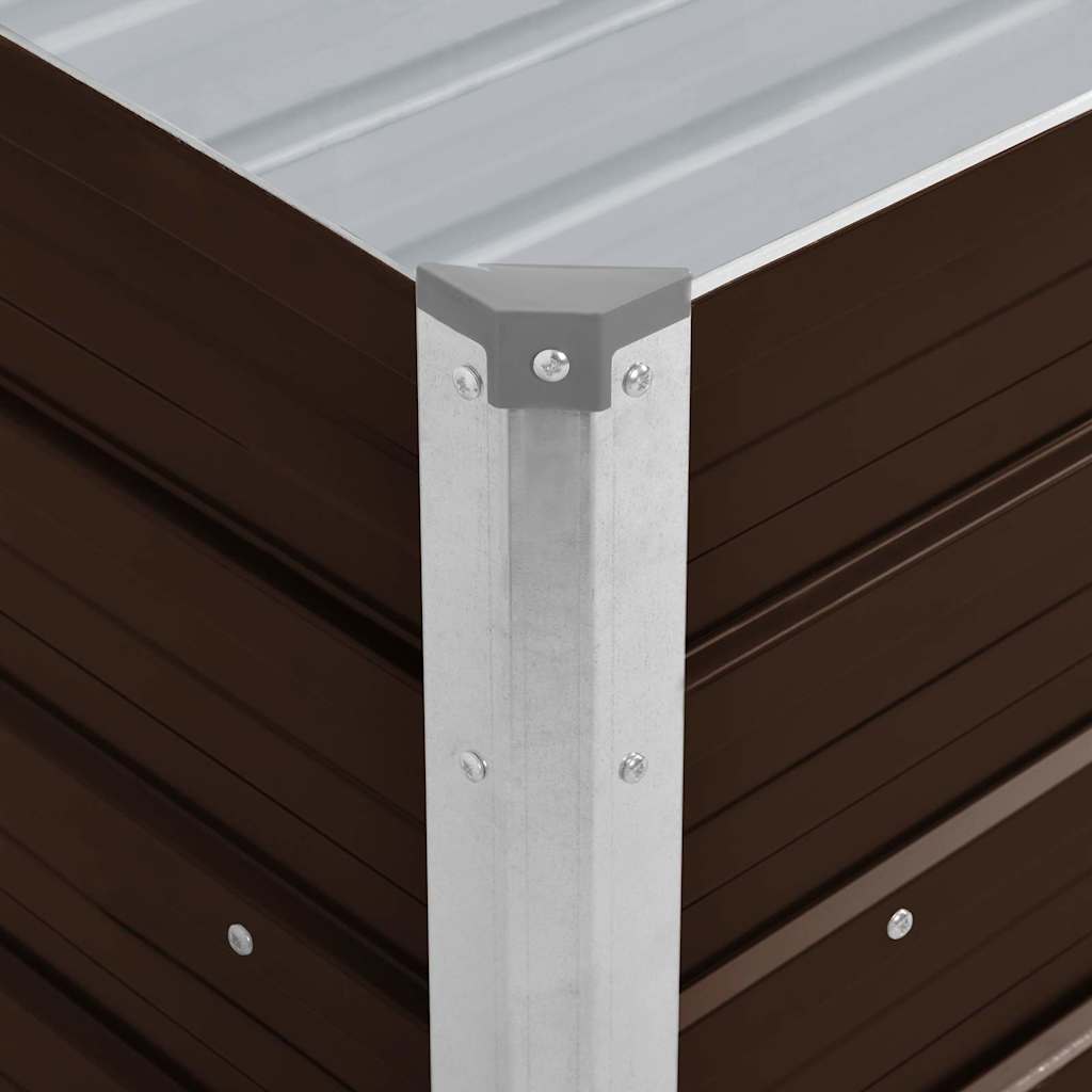 Garden Raised Bed Brown 100 x 40 x 45 cm Galvanized Steel