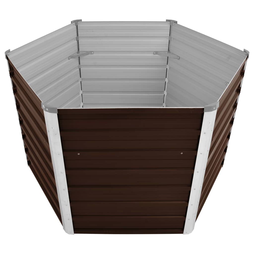 Garden Raised Bed Brown 129 x 129 x 77 cm Galvanized Steel