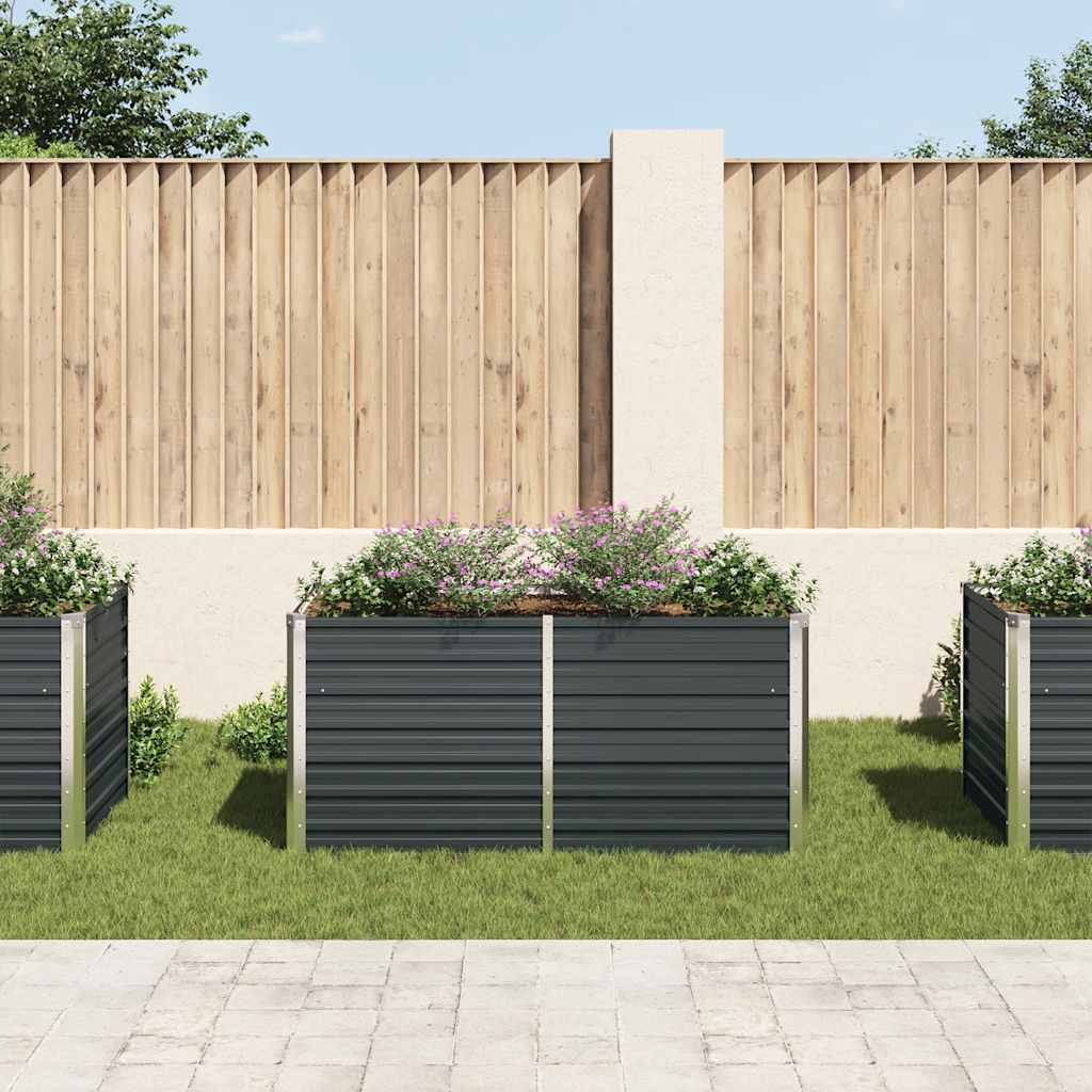 Raised Bed Anthracite 160 x 80 x 77 cm Galvanized Steel