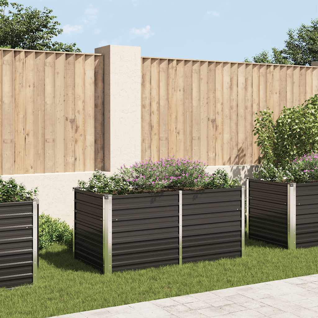 Raised Bed Anthracite 160 x 80 x 77 cm Galvanized Steel