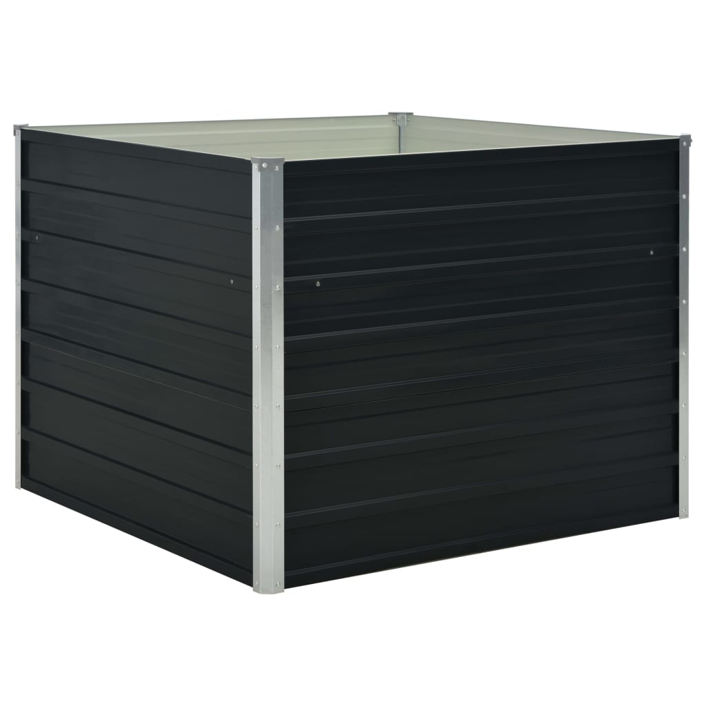 Lit surélevé anthracite 100 x 100 x 77 cm acier galvanisé