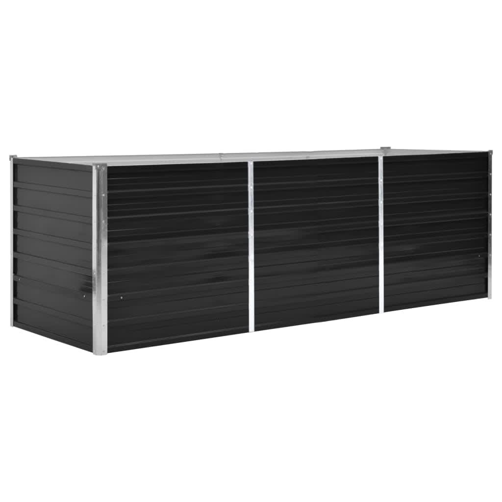 Garden Raised Bed Anthracite 240 x 80 x 77 cm Galvanized Steel