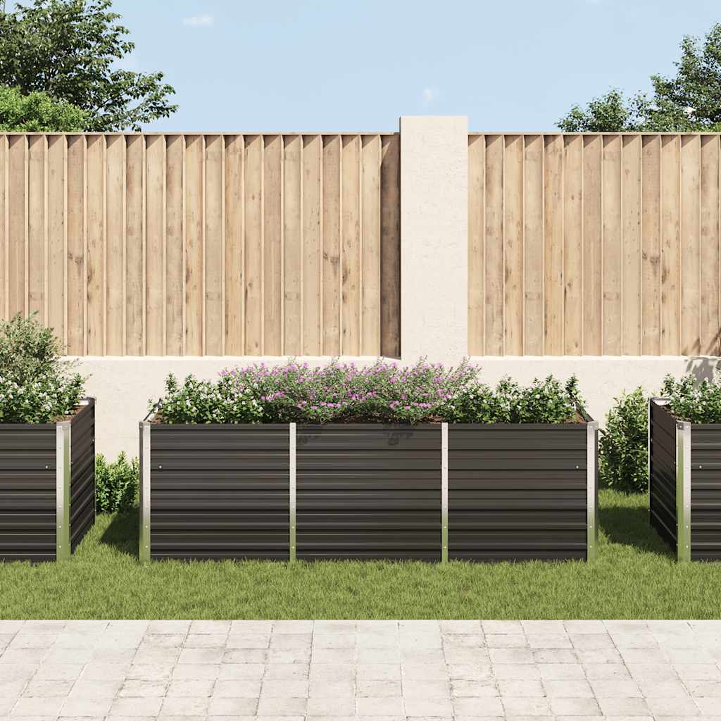 Garden Raised Bed Anthracite 240 x 80 x 77 cm Galvanized Steel