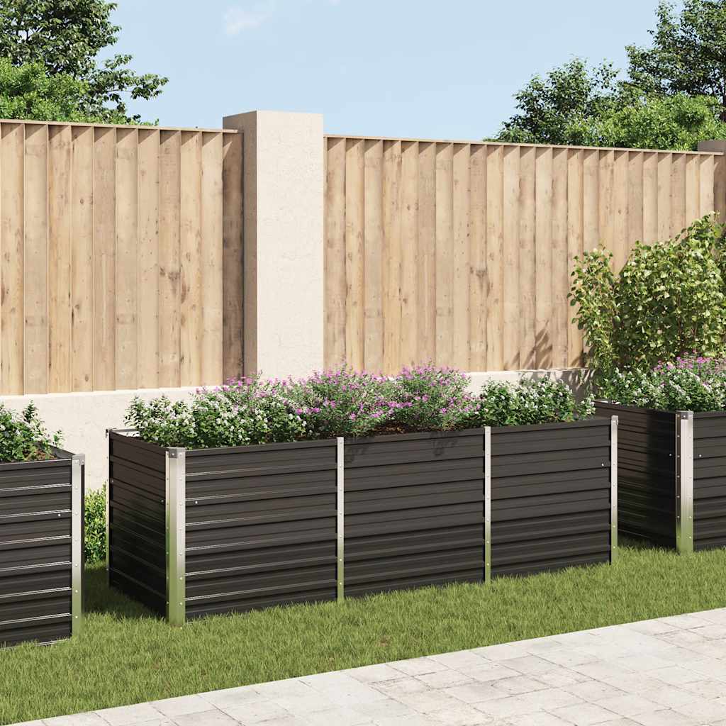 Garden Raised Bed Anthracite 240 x 80 x 77 cm Galvanized Steel