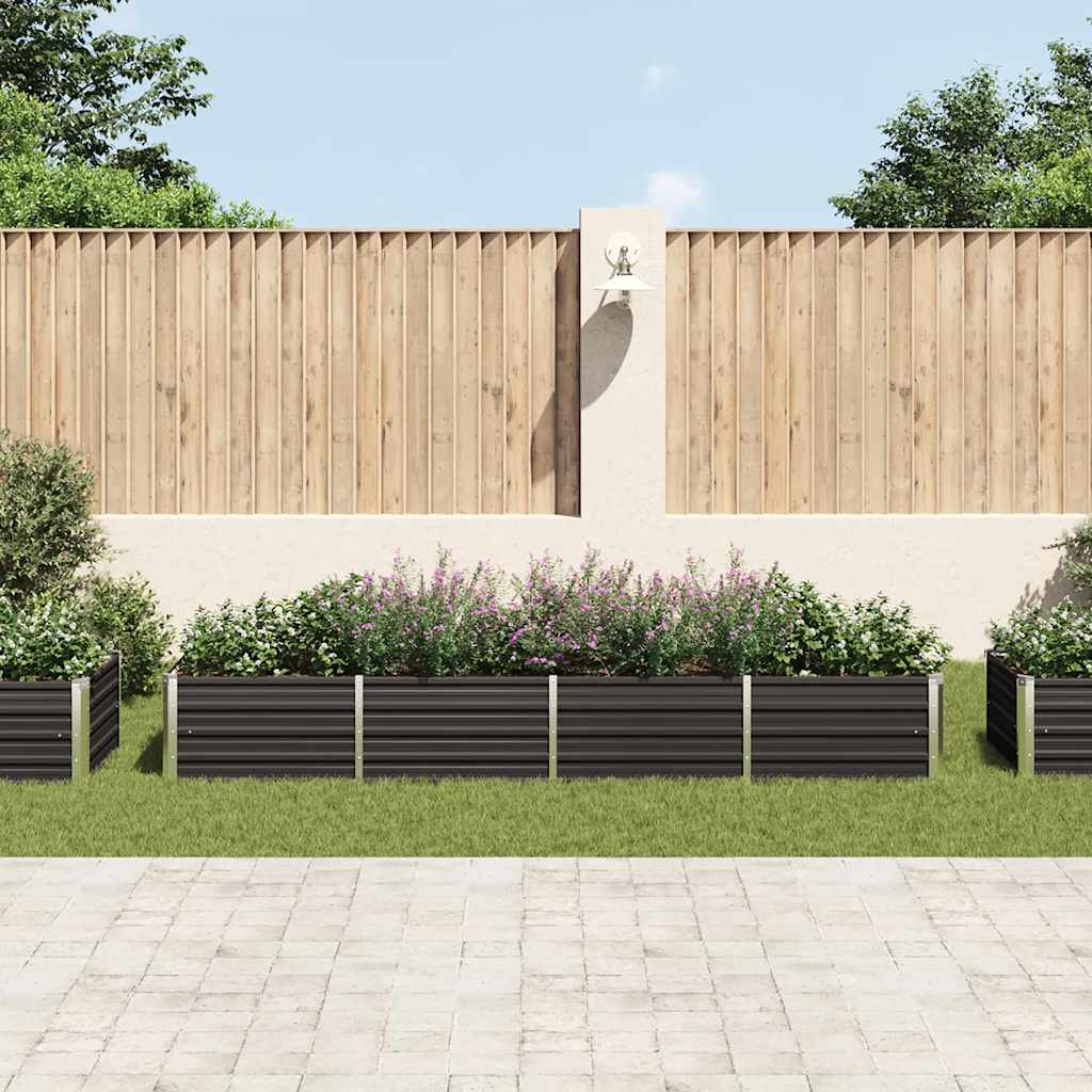 Garden Raised Bed Anthracite 320 x 80 x 45 cm Galvanized Steel