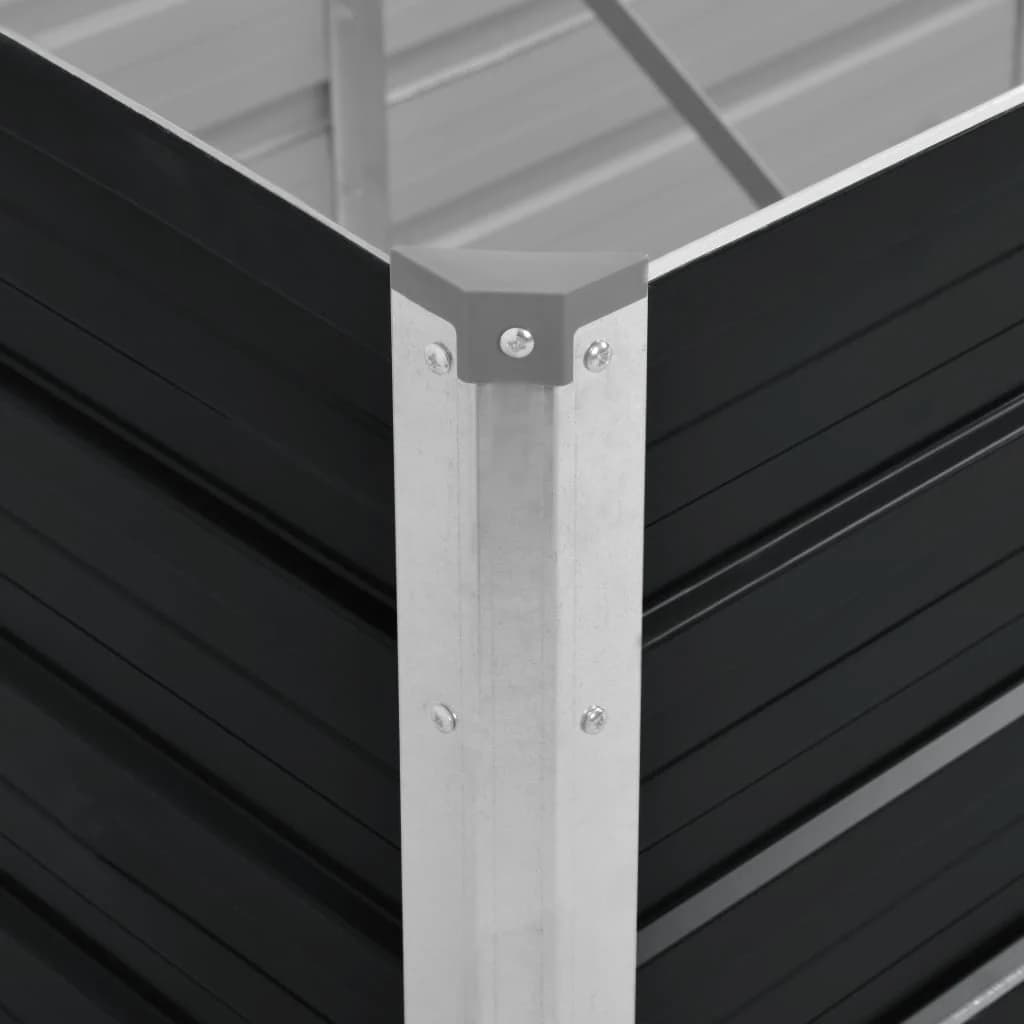 Garden Raised Bed Anthracite 320 x 80 x 45 cm Galvanized Steel