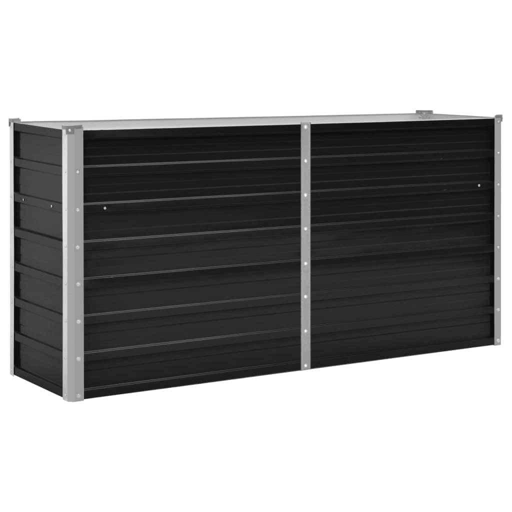 Garden Raised Bed Anthracite 160 x 40 x 77 cm Galvanized Steel