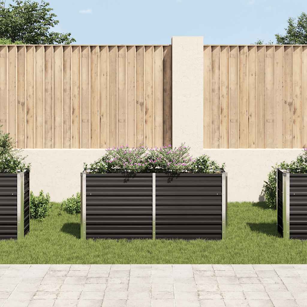 Garden Raised Bed Anthracite 160 x 40 x 77 cm Galvanized Steel