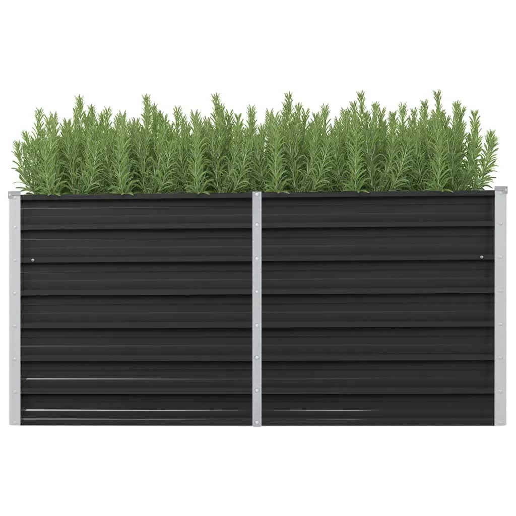 Garden Raised Bed Anthracite 160 x 40 x 77 cm Galvanized Steel