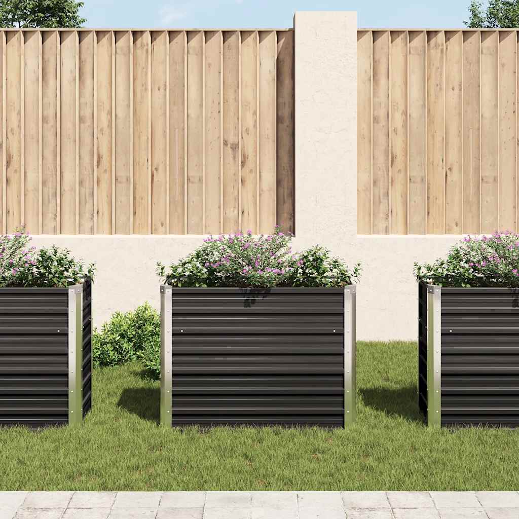 Garden Raised Bed Anthracite 100 x 40 x 77 cm Galvanized Steel