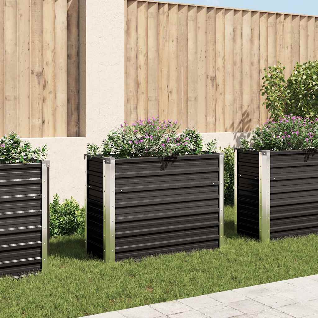 Garden Raised Bed Anthracite 100 x 40 x 77 cm Galvanized Steel