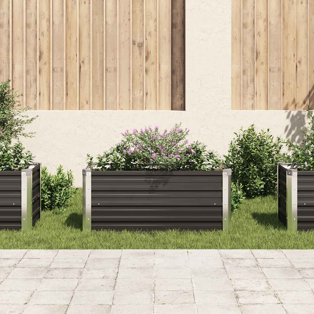 Garden Raised Bed Anthracite 100 x 40 x 45 cm Galvanized Steel