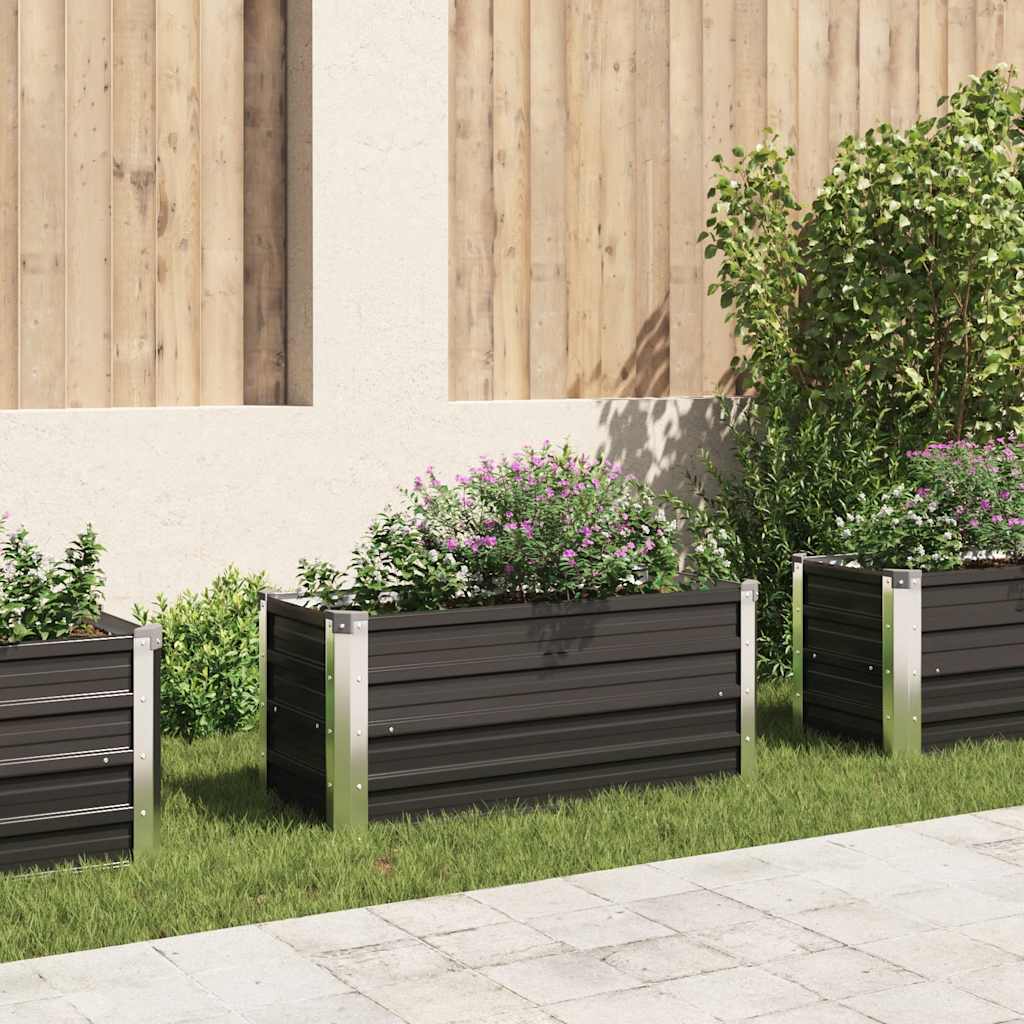 Garden Raised Bed Anthracite 100 x 40 x 45 cm Galvanized Steel
