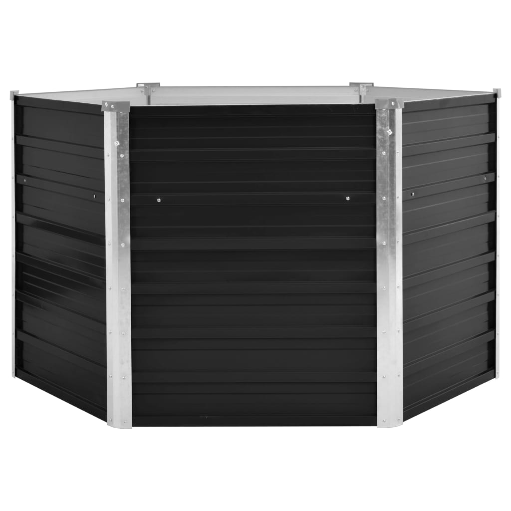 Garden Raised Bed Anthracite 129 x 129 x 77 cm Galvanized Steel