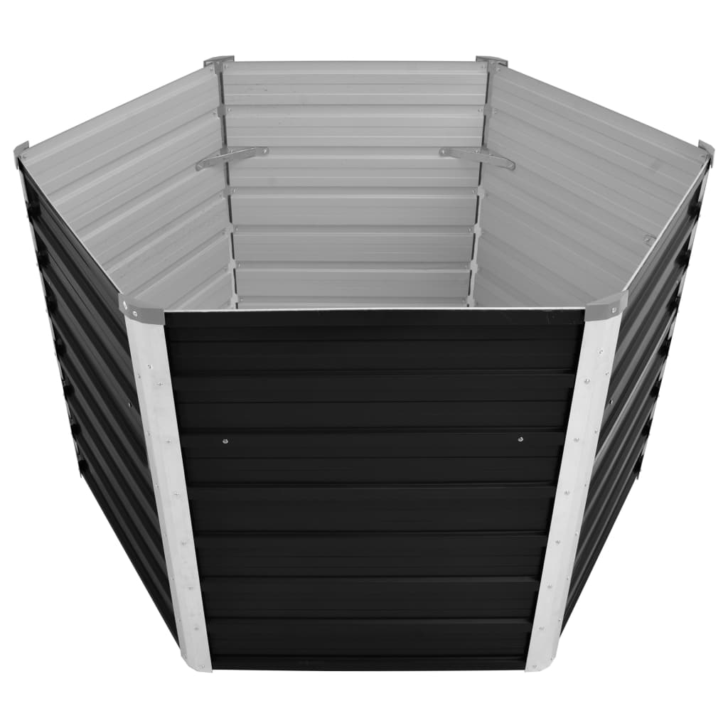 Garden Raised Bed Anthracite 129 x 129 x 77 cm Galvanized Steel