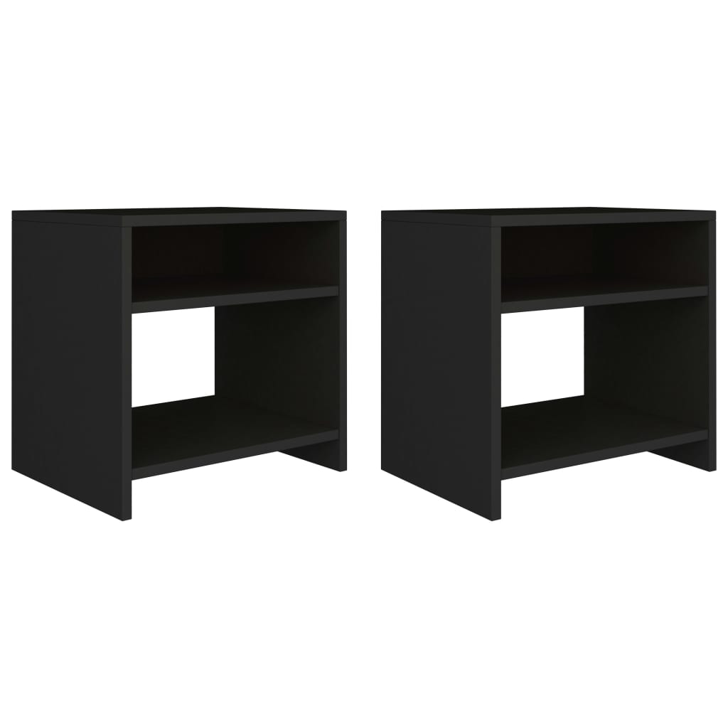 Tables de chevet 2 pcs. Noir 40x30x40 cm en bois