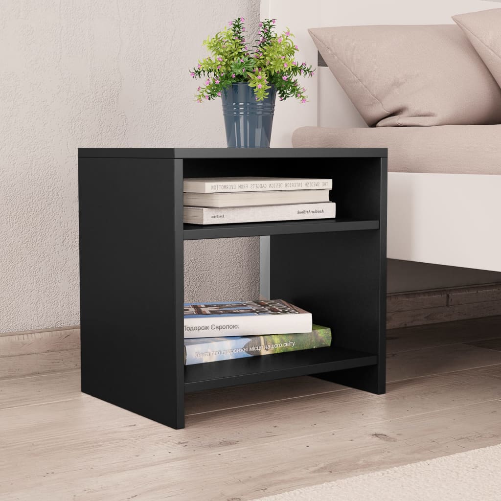 Tables de chevet 2 pcs. Noir 40x30x40 cm en bois