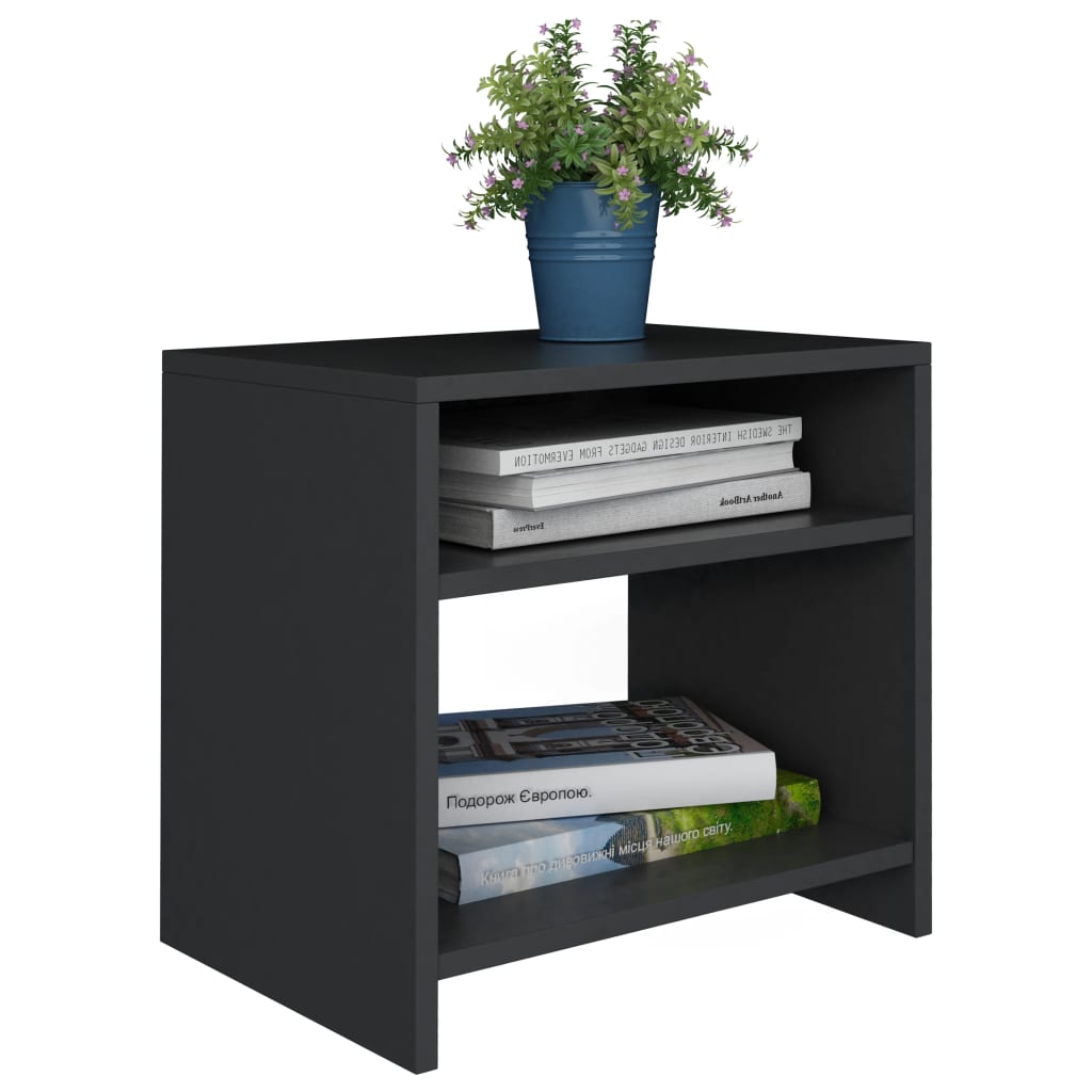 Tables de chevet 2 pcs. Noir 40x30x40 cm en bois