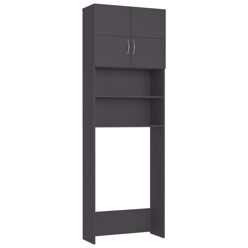 Waschmaschinenschrank Grau 64x25,5x190 cm Holzwerkstoff