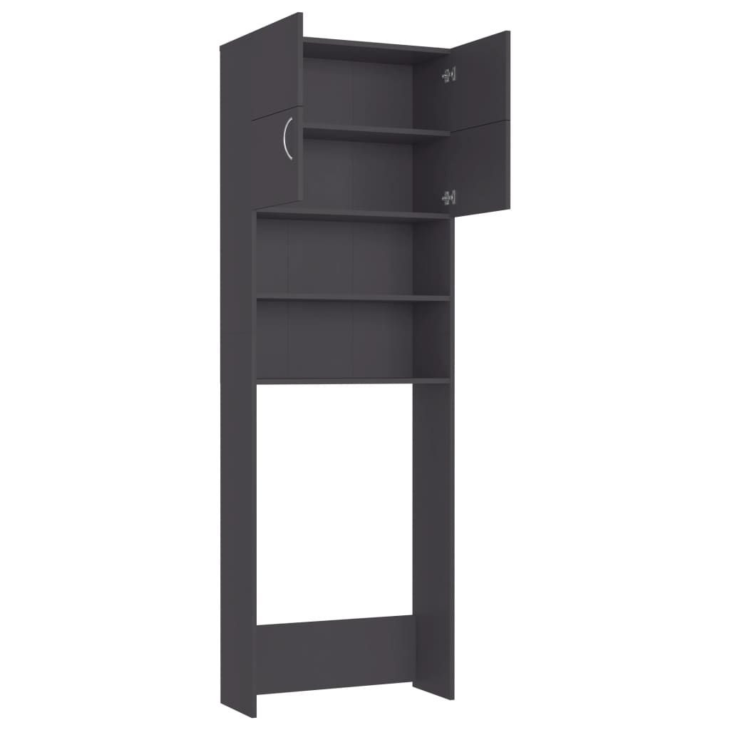 Waschmaschinenschrank Grau 64x25,5x190 cm Holzwerkstoff