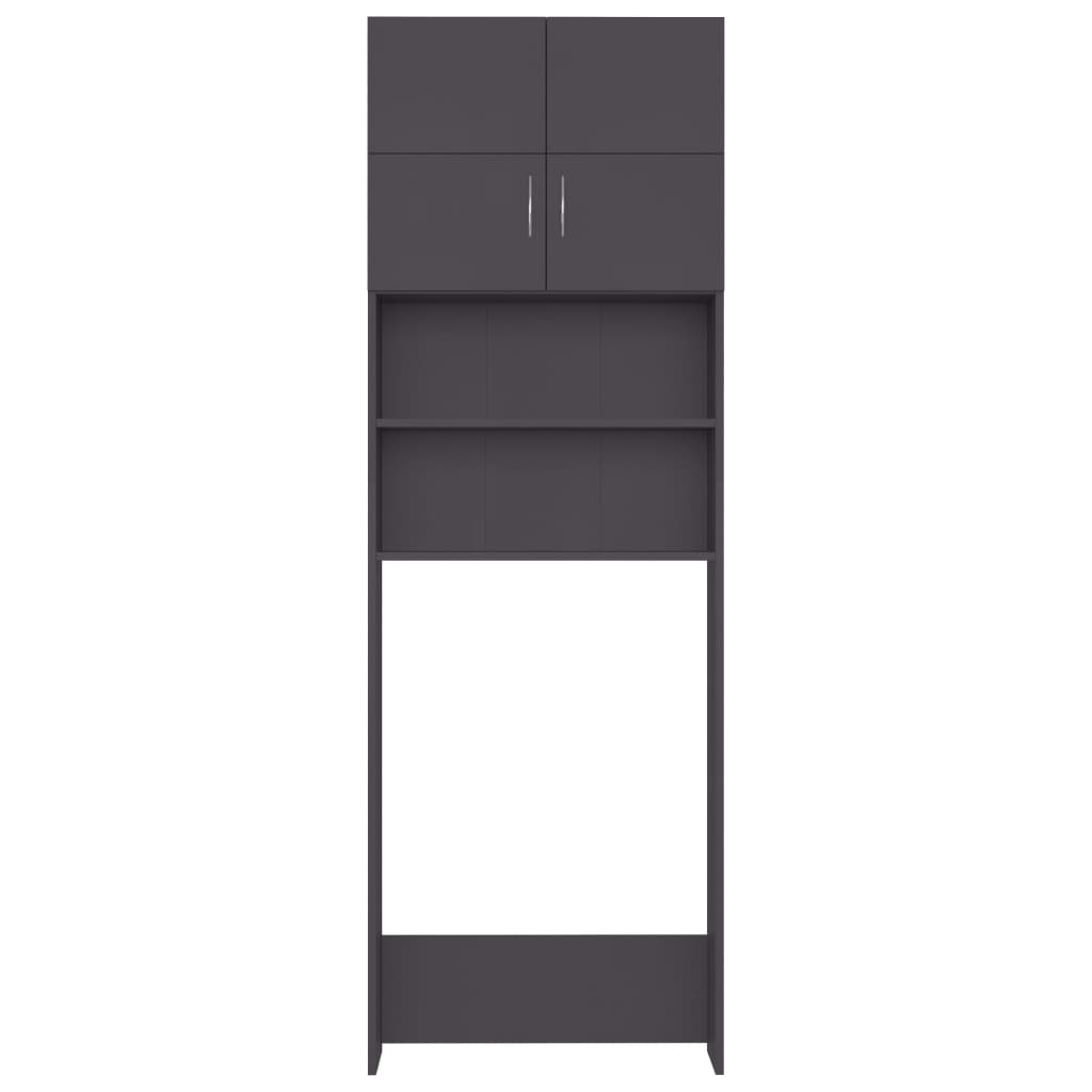 Waschmaschinenschrank Grau 64x25,5x190 cm Holzwerkstoff
