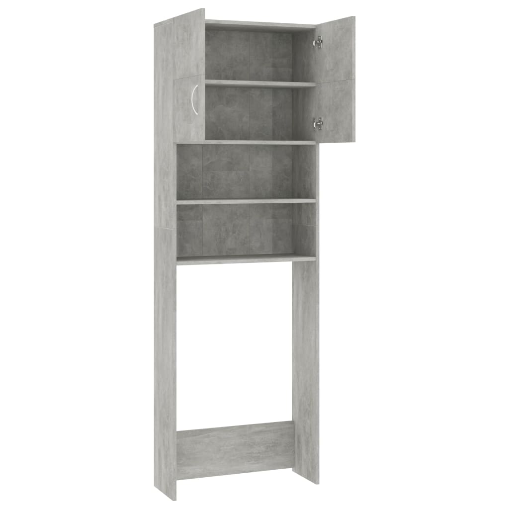 Waschmaschinenschrank Betongrau 64x25,5x190 cm Holzwerkstoff