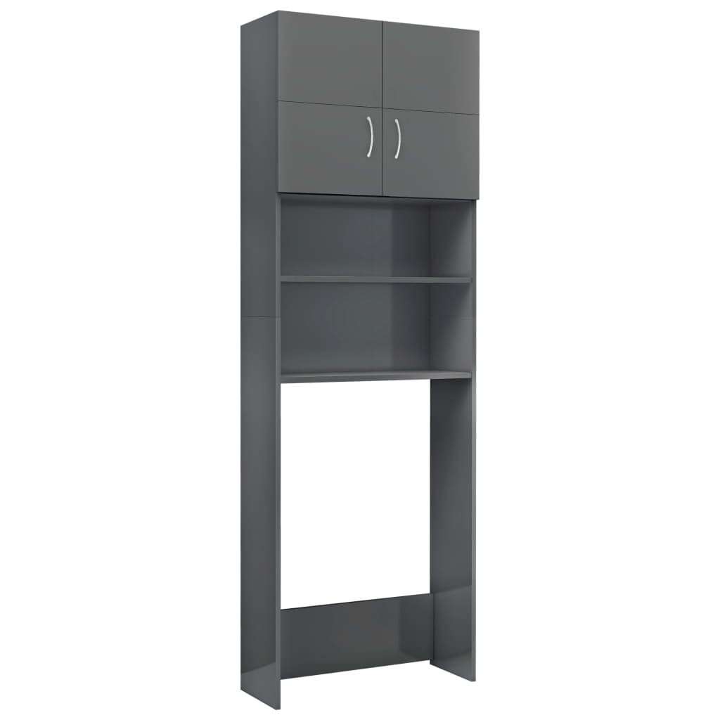 Waschmaschinenschrank Hochglanz-Grau 64x25,5x190 cm