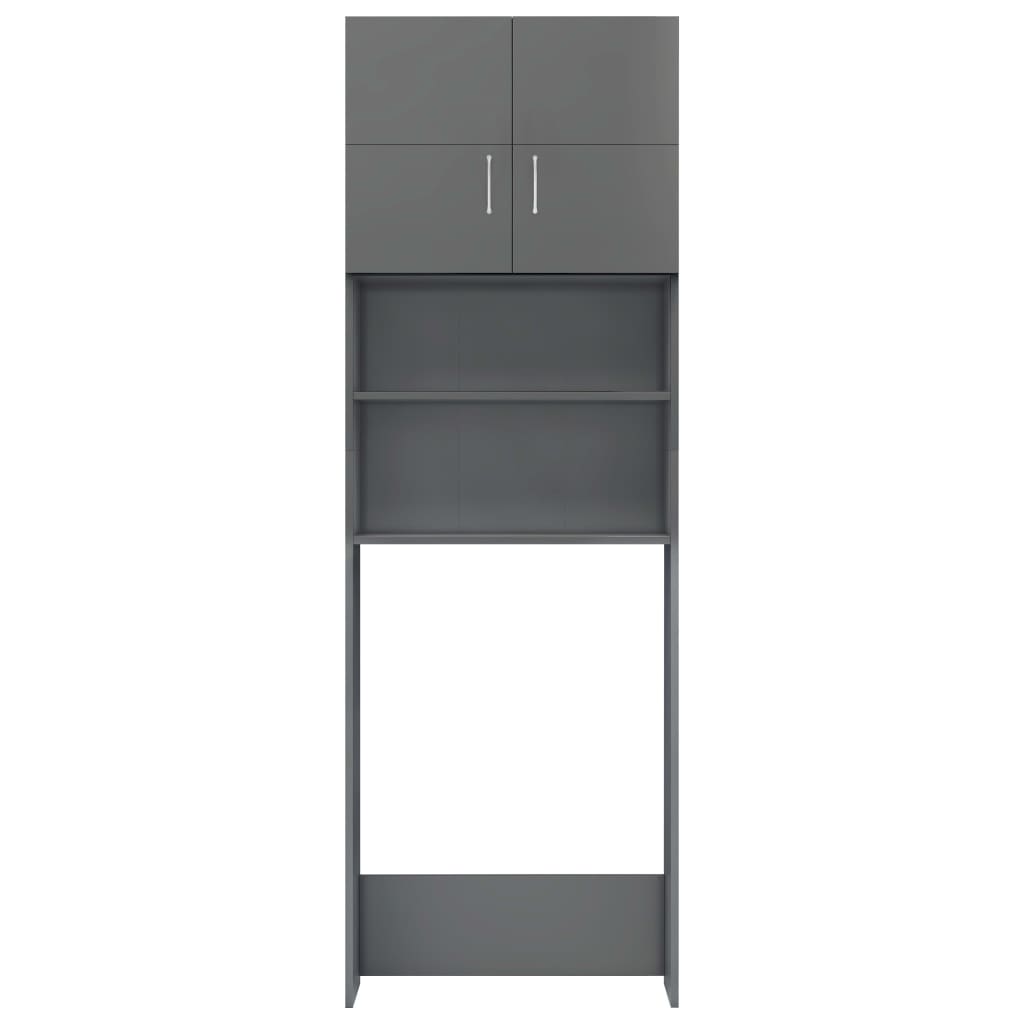 Waschmaschinenschrank Hochglanz-Grau 64x25,5x190 cm