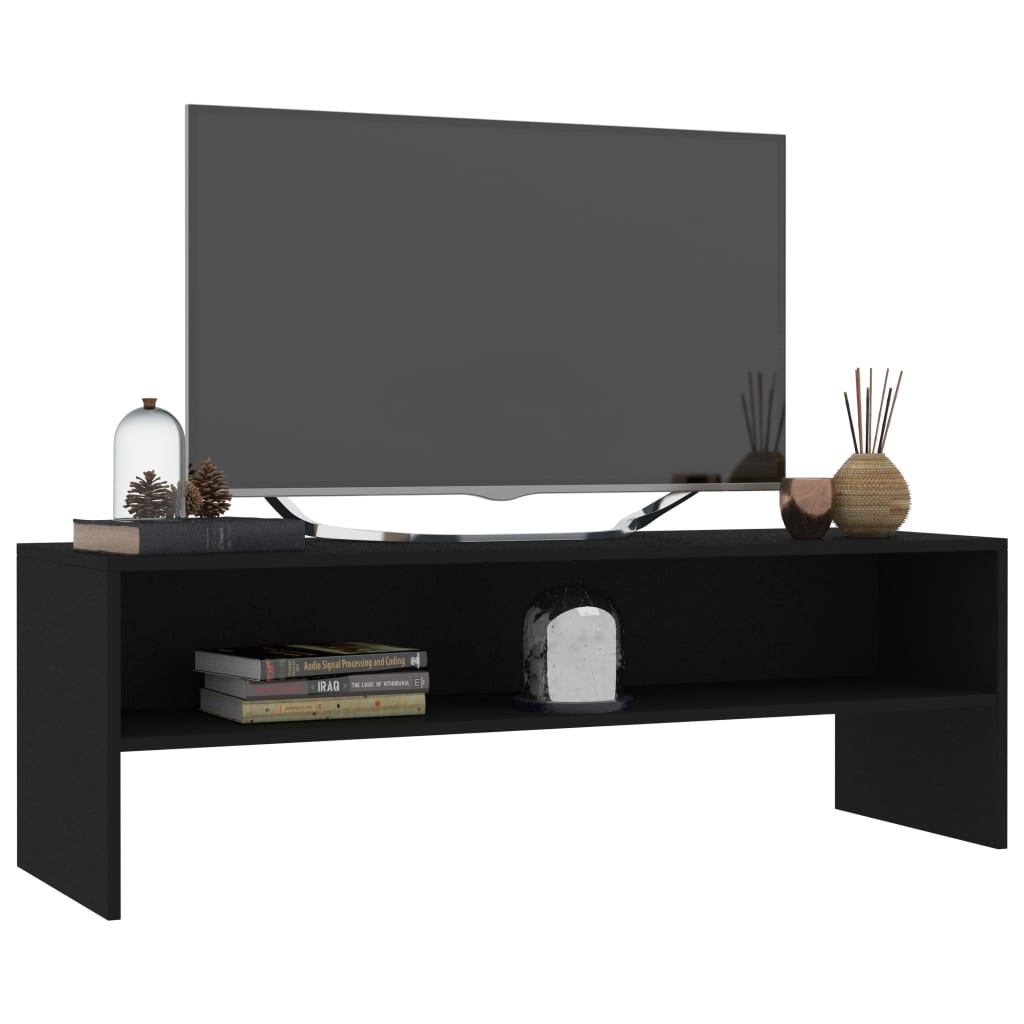 Meuble TV noir 120x40x40 cm en bois