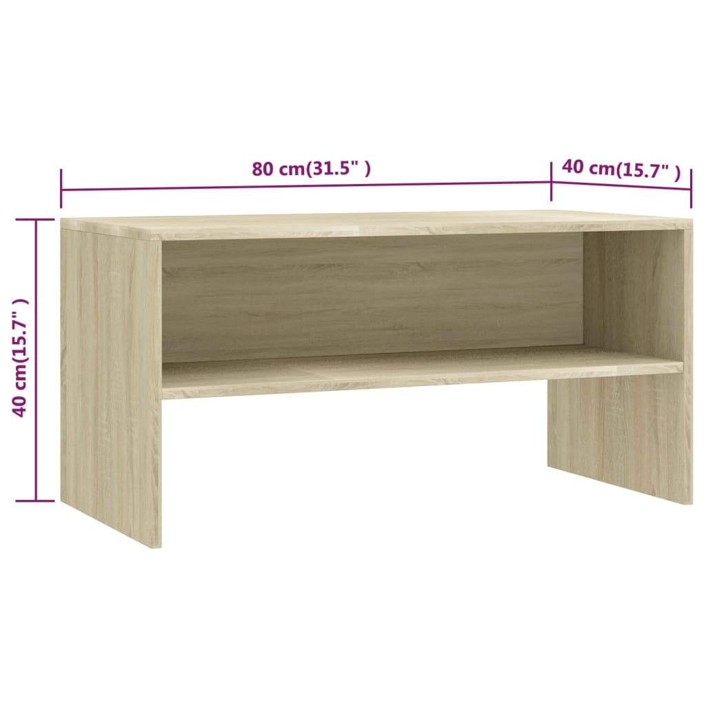 Meuble TV chêne Sonoma 80x40x40 cm matériau bois