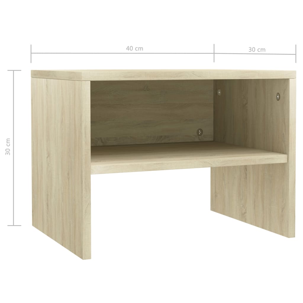 Tables de chevet 2 pcs. Chêne Sonoma 40x30x30 cm matériau bois