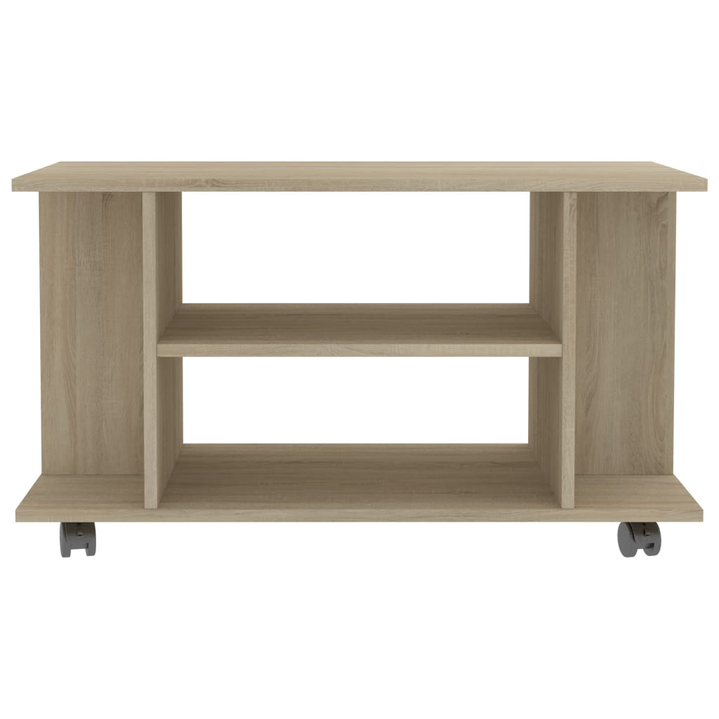 Meuble TV à roulettes Chêne Sonoma 80x40x45 cm matériau bois