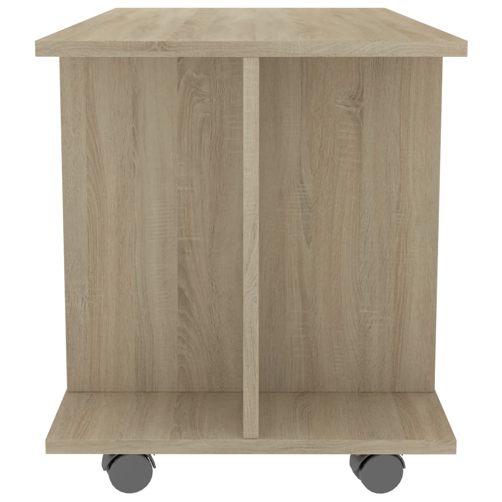 Meuble TV à roulettes Chêne Sonoma 80x40x45 cm matériau bois