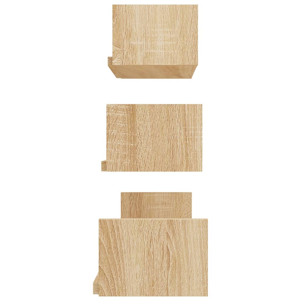 Wall shelf 3 pcs. Sonoma oak wood material