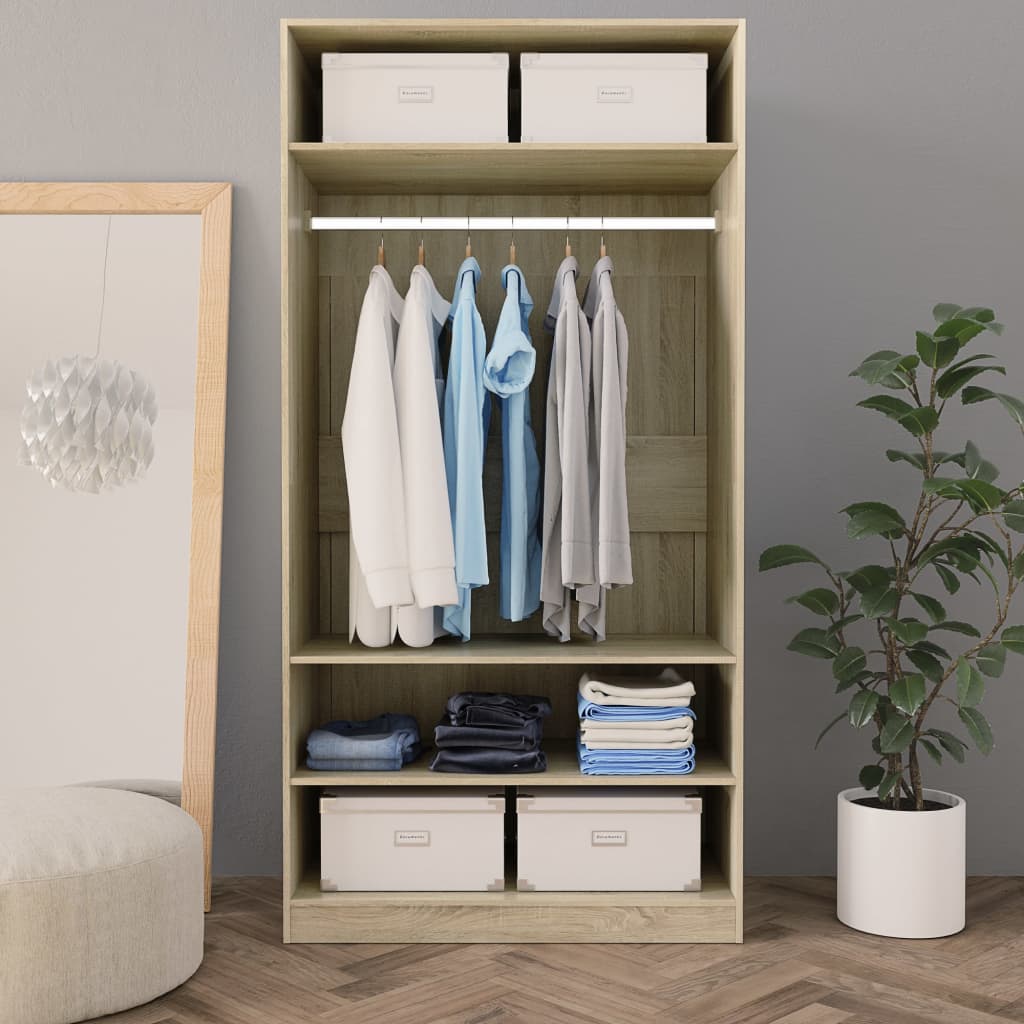 Wardrobe Sonoma Oak 100x50x200 cm Wood Material