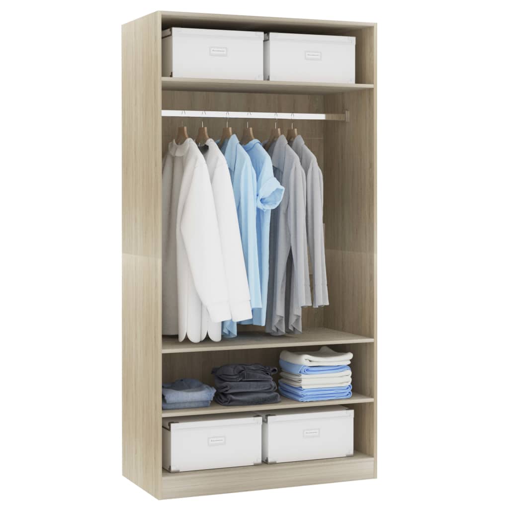 Wardrobe Sonoma Oak 100x50x200 cm Wood Material